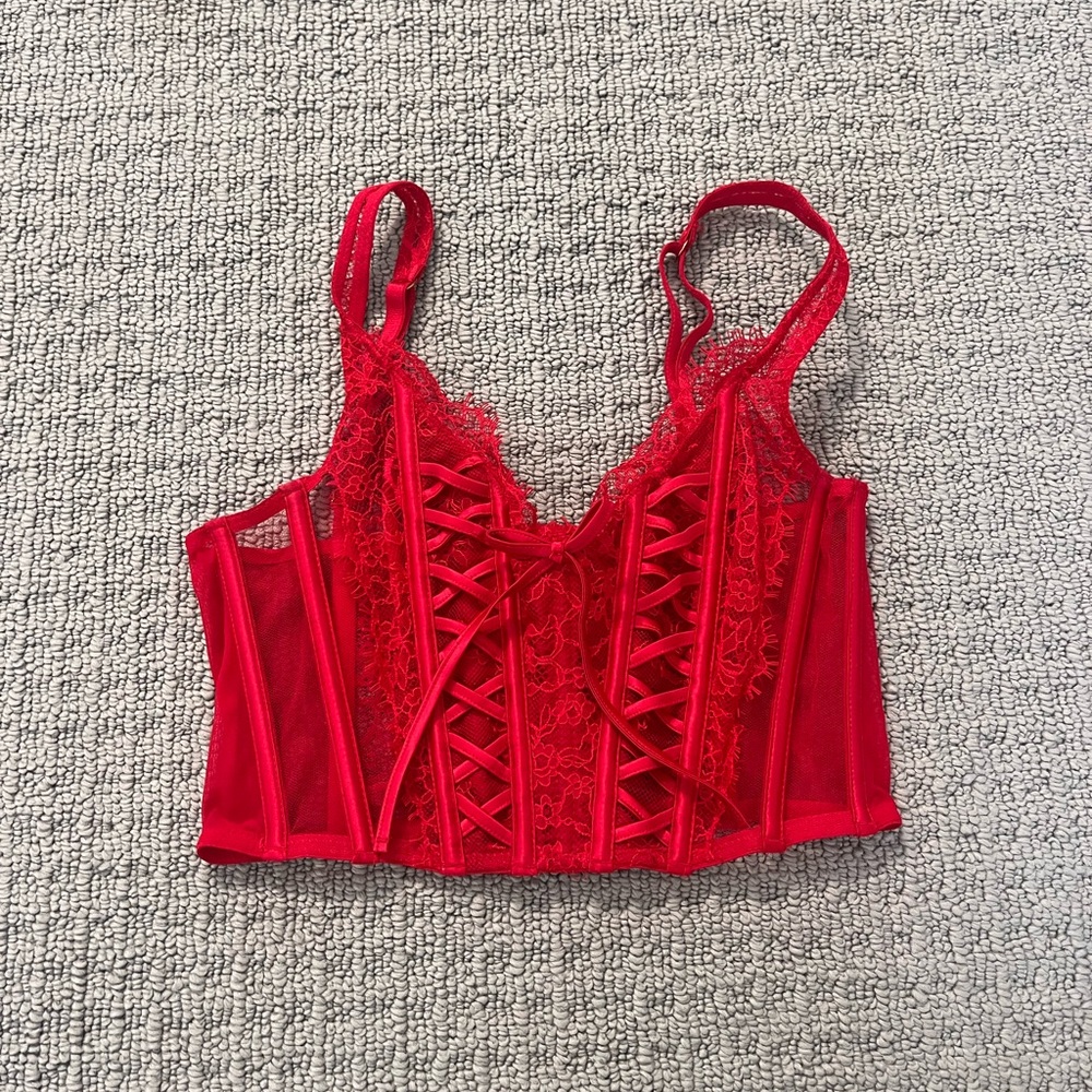 Red Victoria secret corset top